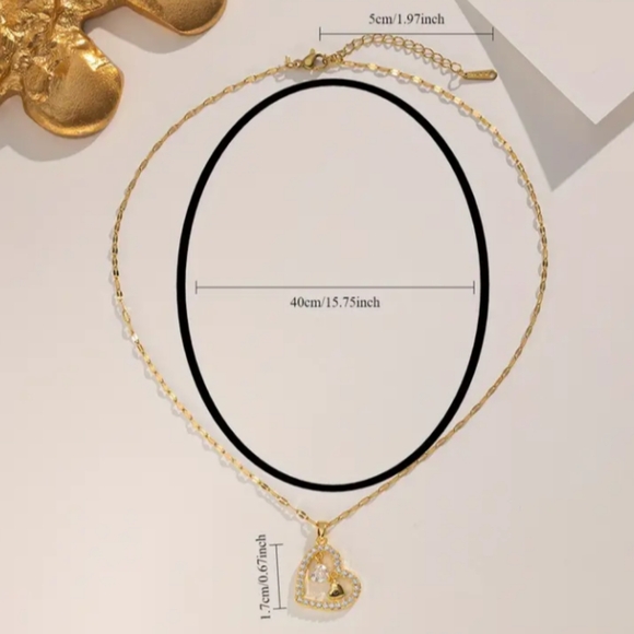 New 18K Gold Plated Stainless Steel Hearts💗 Charm Necklace - Picture 5 of 5